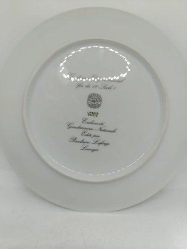 assiette en porcelaine gendarme departemental 19eme en bon etat