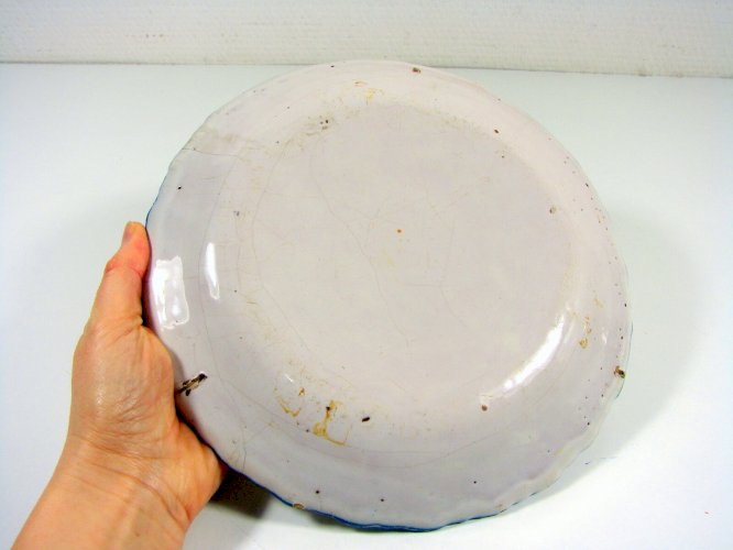 Assiette Faïence Bourg en Bresse Ain Manufacture CHERVIN 1831-1868 Décor Fleurs