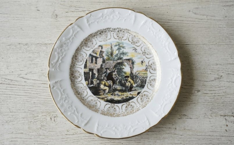 Assiette Limoges ancienne - Déco vintage chic - idée cadeau Noël