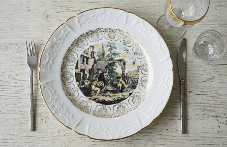 Assiette Limoges ancienne - Déco vintage chic - idée cadeau Noël