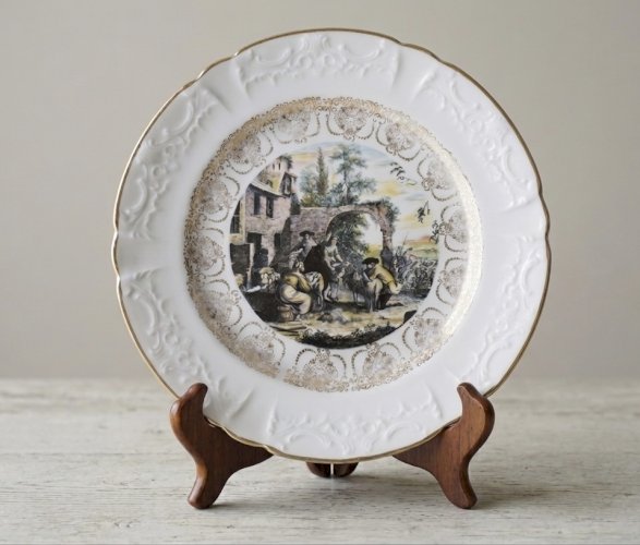 Assiette Limoges ancienne - Déco vintage chic - idée cadeau Noël