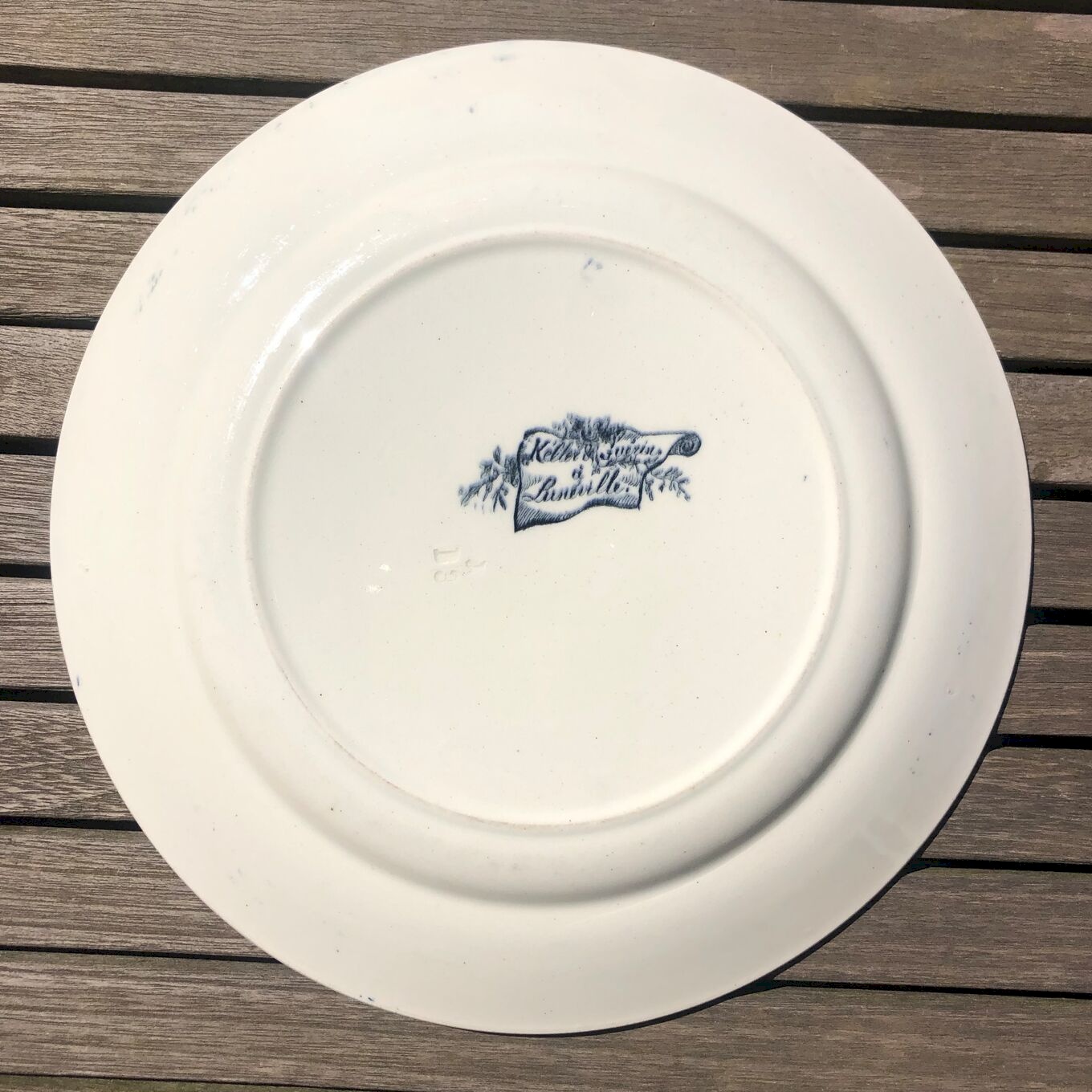 Ancien Saladier Et Plat En Faïence De Lunéville - Motif Fleuri Vintage - Lot Avec Couvercle