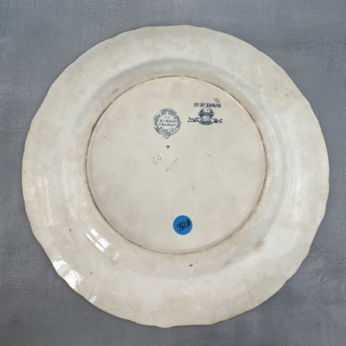 Assiette MINTONS décor NAPIER oiseau distribué par Emile Bourgeois Diam. ~26cm