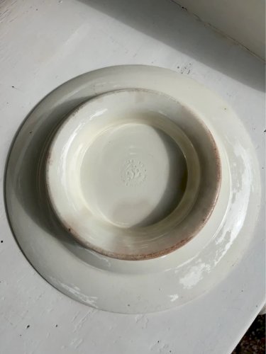 Assiette montée Clairefontaine en terre de fer XIXe