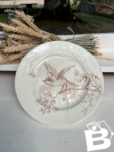 Assiette montée Clairefontaine en terre de fer XIXe