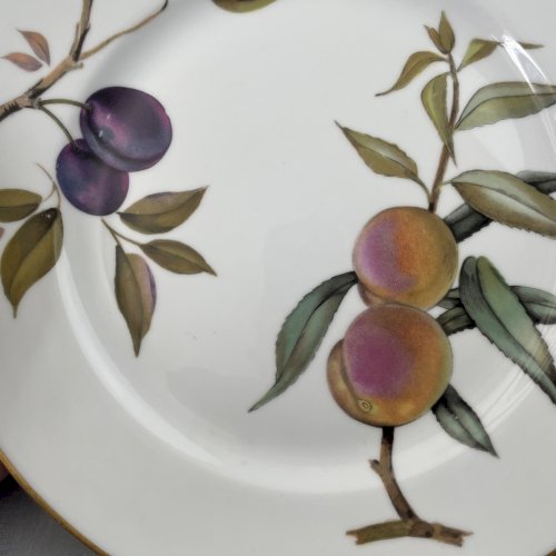 Assiette ou plat porcelaine Royal Worcester Evesham décor fruits Diam~25.8cm