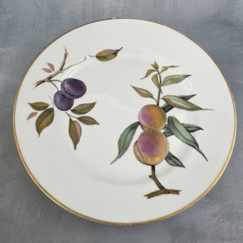 Assiette ou plat porcelaine Royal Worcester Evesham décor fruits Diam~25.8cm