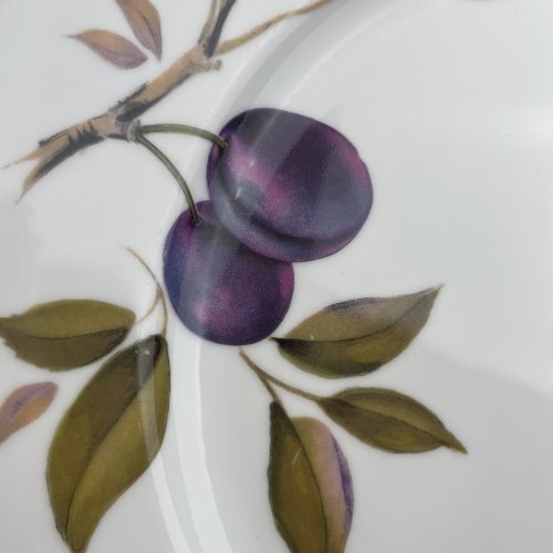 Assiette ou plat porcelaine Royal Worcester Evesham décor fruits Diam~25.8cm