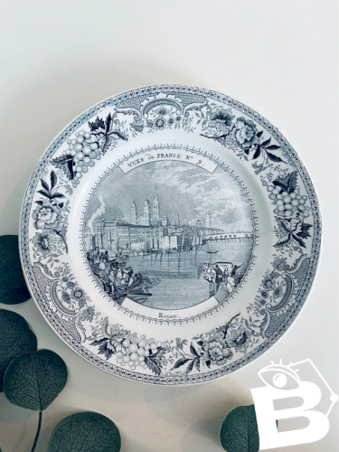 Assiette Parlante Ancienne Choisy-le-Roi – Vues de France : Rouen XIXe siècle