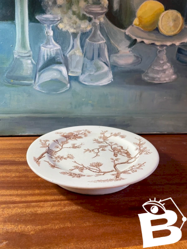 Assiette piédouche Terre de Fer oiseaux