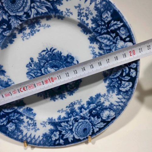 Assiette plate ancienne Boch frères Keramis BFK, modèle Jardinière, XIXème siècle