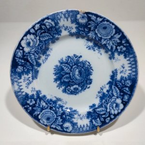 Assiette plate ancienne Boch frères Keramis, BFK, modèle Jardinière