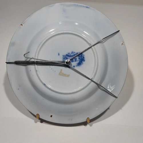 Assiette plate ancienne Boch frères Keramis, BFK modèle Jardinière