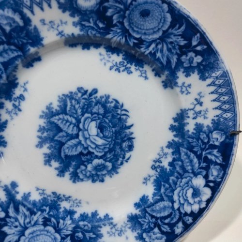 Assiette plate ancienne Boch frères Keramis, BFK modèle Jardinière