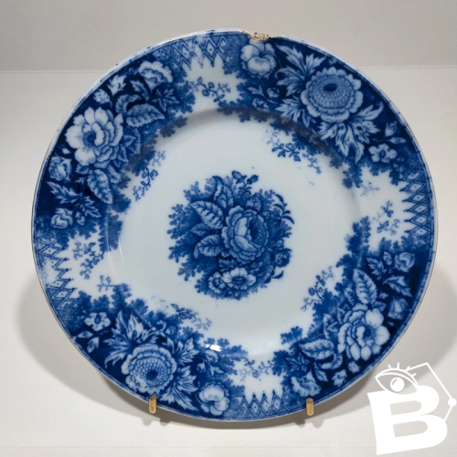Assiette plate ancienne Boch frères Keramis, BFK, modèle Jardinière