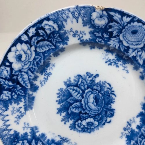 Assiette plate ancienne Boch frères Keramis, BFK, modèle Jardinière