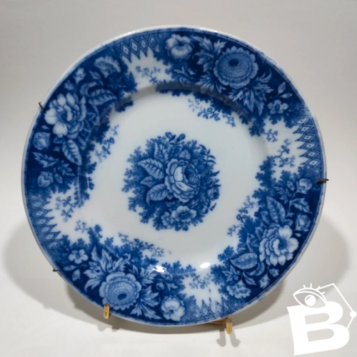 Assiette plate ancienne Boch frères Keramis, BFK modèle Jardinière