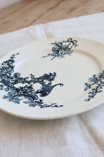 Assiette plate ancienne terre de fer - Boch Frères Keramis - Modèle Régent