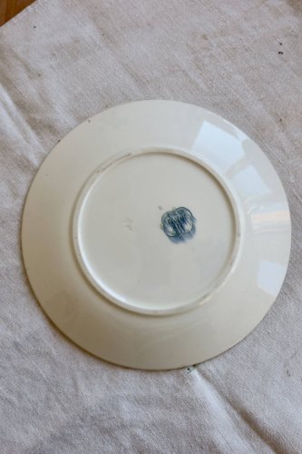 Assiette plate ancienne terre de fer - Boch Frères Keramis - Modèle Régent