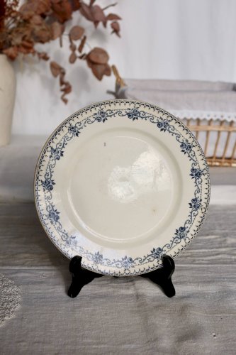 Assiette plate ancienne terre de fer Boulenger Choisy-le-Roi « Parmentier »