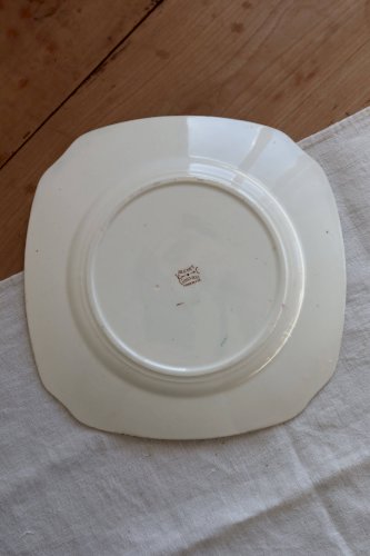 Assiette plate ancienne terre de fer Lunéville modèle Bleuet