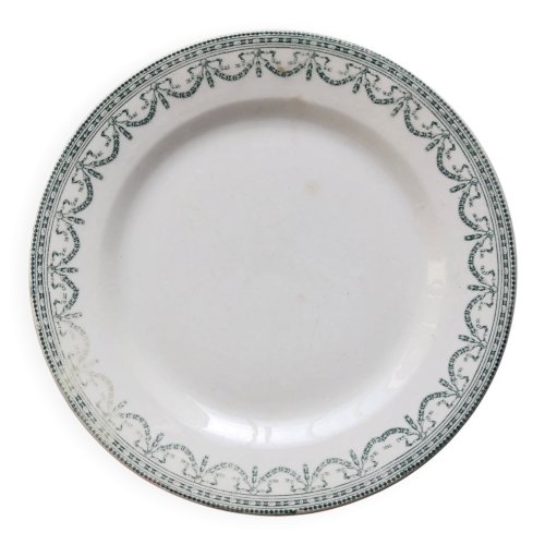 Assiette plate ancienne terre de fer Sapho Longchamp