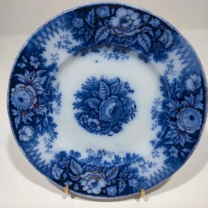 Assiette plate Boch frères Keramis, BFK, XIXème siècle, modèle Jardinière