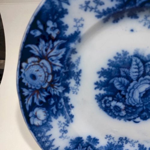 Assiette plate Boch frères Keramis, BFK, XIXème siècle, modèle Jardinière