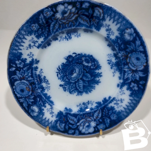 Assiette plate Boch frères Keramis, Jardinière, XIXème siècle