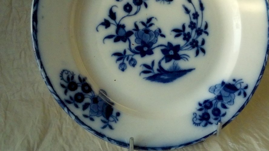 ASSIETTE PLATE EN FAIENCE MOUZIN LECAT &CIE GRAND BOUQUET NIMY*