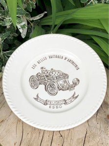 Esso vintage advertising plate flat dish car pattern