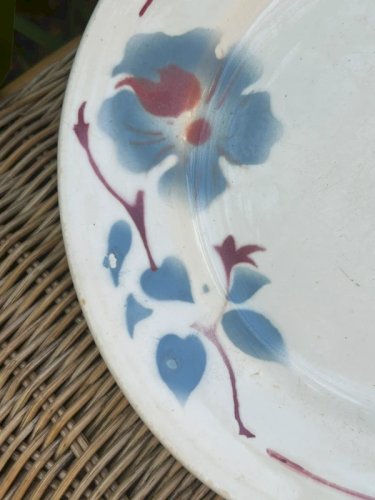 Assiette plate rétro vintage Faïenceries du Rhône modèle Cannes