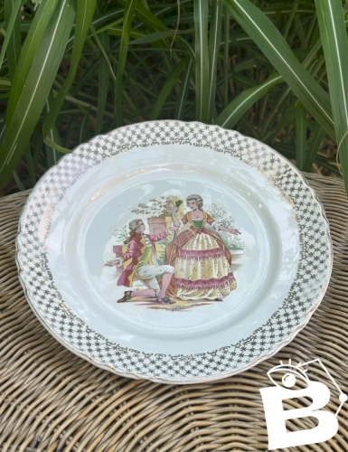 Assiette plate rétro vintage