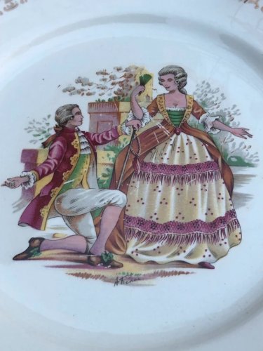 Assiette plate rétro vintage