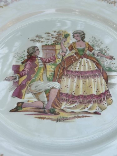 Assiette plate rétro vintage