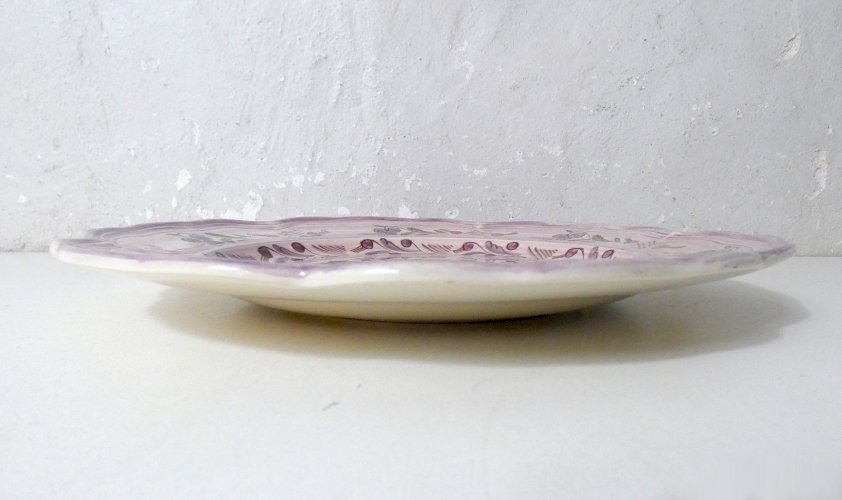 assiette plate rose signée Taillandier Rochefort en Terre