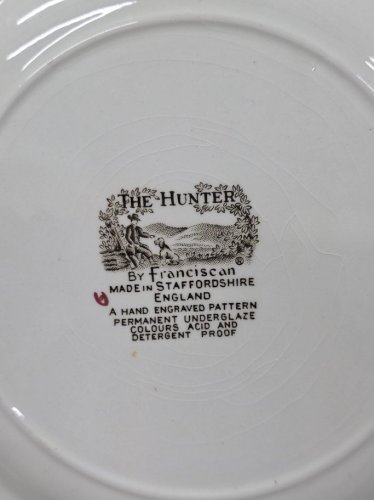 assiette plate terre de fer the hunter by franciscan staffordshire england