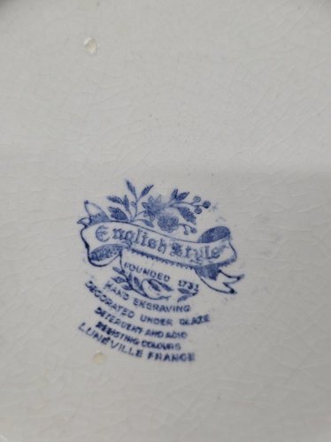 assiette plate vintage luneville terre de fer english style