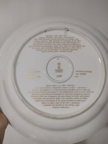 Assiette porcelaine Kaiser édition limitée 