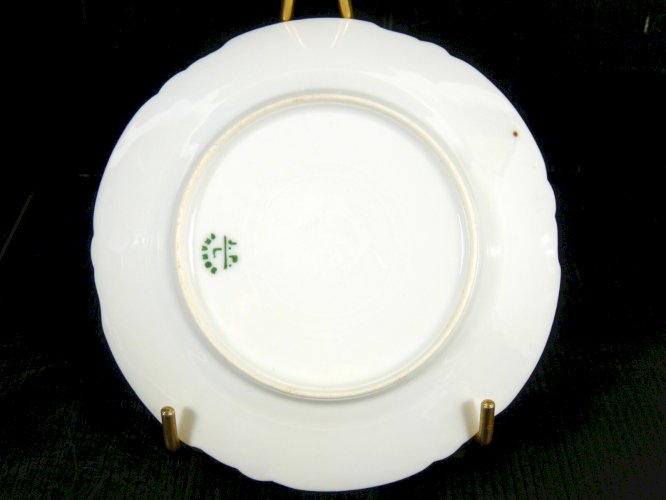 Assiette Porcelaine Limoges Jean Pouyat cca 1920 Décor Scène Galante Peint