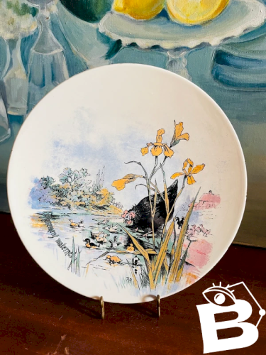 Assiette poule polychrome Terre de Fer