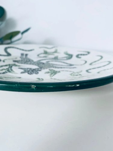 Assiette Vintage - années 50 - Décor Mosaïque Biche au Galop
