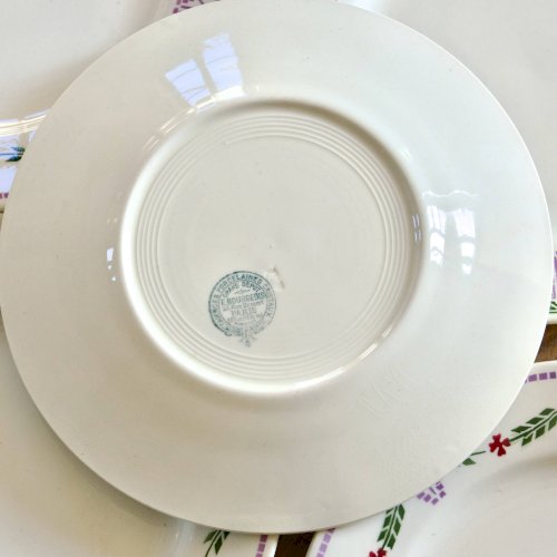 Assiettes à dessert de 1920 Emile Bourgeois Drouot Paris Noël