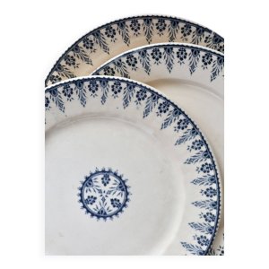 Assiettes à dessert terre de fer Sarreguemines & Digoin — Modèle Alger