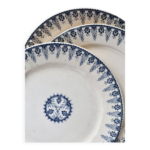 Assiettes à dessert terre de fer Sarreguemines & Digoin — Modèle Alger