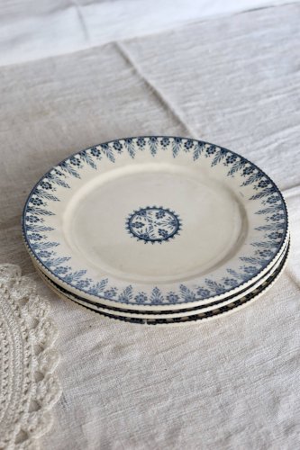 Assiettes à dessert terre de fer Sarreguemines & Digoin — Modèle Alger