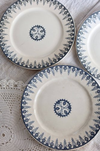 Assiettes à dessert terre de fer Sarreguemines & Digoin — Modèle Alger