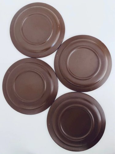 Assiettes à Dessert Vintage Années 70 Fleur Peinte Main