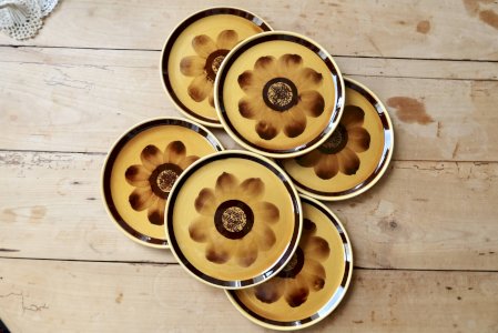 Assiettes à dessert vintage faïence Sarreguemines Digoin modèle Rimini