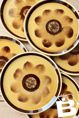 Assiettes à dessert vintage faïence Sarreguemines Digoin modèle Rimini